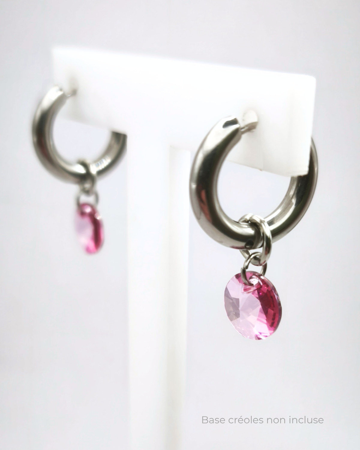 Modules IMPULSION en cristal coloré pour bijoux modulaires montés sur créoles