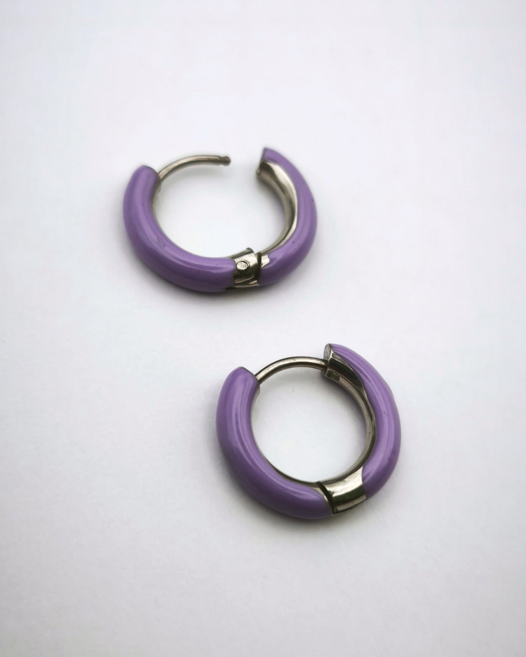 Boucles d'oreilles modulaires • Créoles 16mm 3mm violet