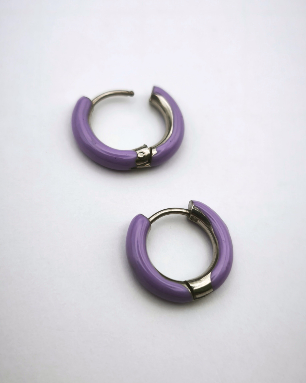 Boucles d'oreilles modulaires • Créoles 16mm 3mm violet