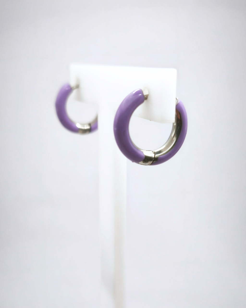 Boucles d'oreilles modulaires • Créoles 16mm 3mm violet