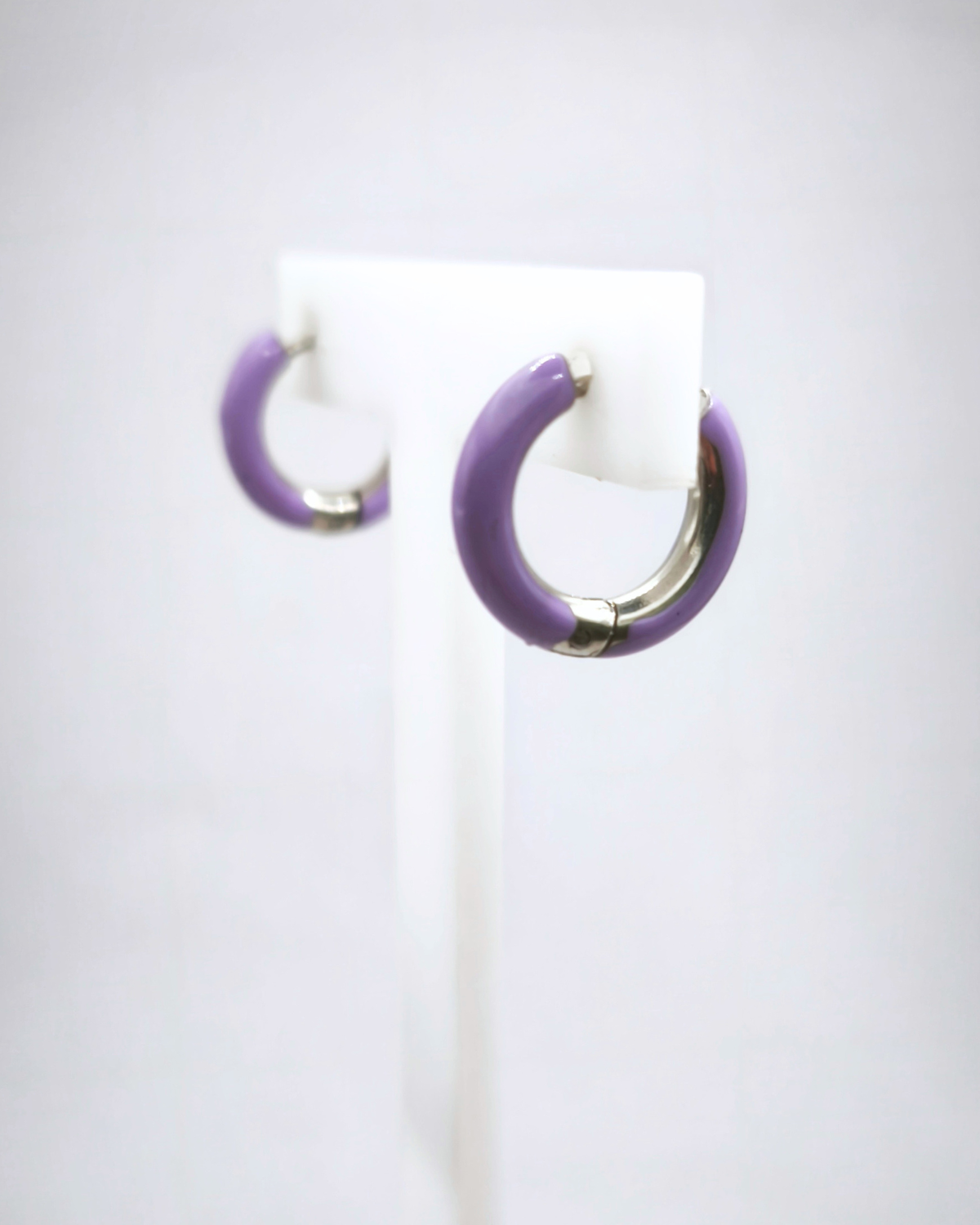Boucles d'oreilles modulaires • Créoles 16mm 3mm violet