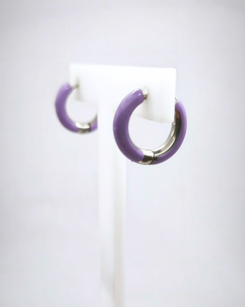 Boucles d'oreilles modulaires • Créoles 16mm 3mm violet