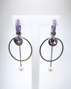Boucles d'oreilles modulaires • Créoles 16mm 3mm violet
